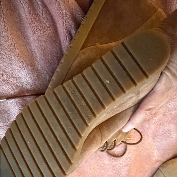 Michael Kors Brown Suede Lace-Up Ankle Boots - Picture 2 of 2